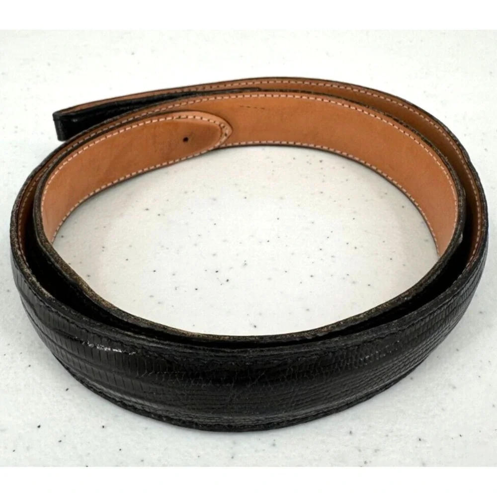 James‎ Reid Ltd. Womens Waist Belt Strap Black Reptile Genuine Leather Size 29